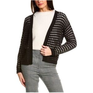 WISPR Pointelle Silk-Blend Cardigan Black Size M